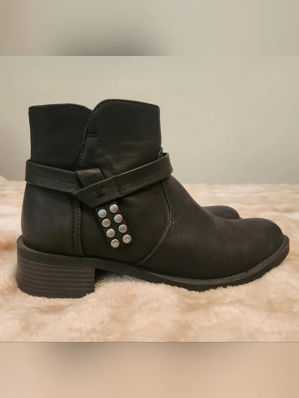 Black Studded Ankle Boots Women 8 M